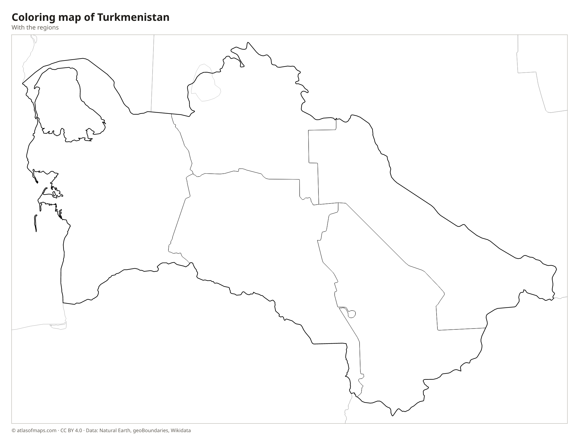 Coloring map of Turkmenistan