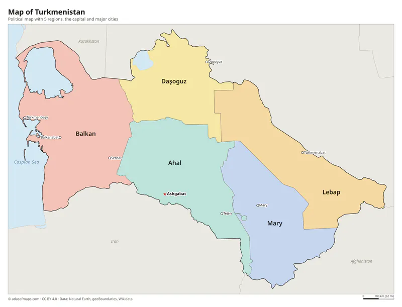 Map of Turkmenistan