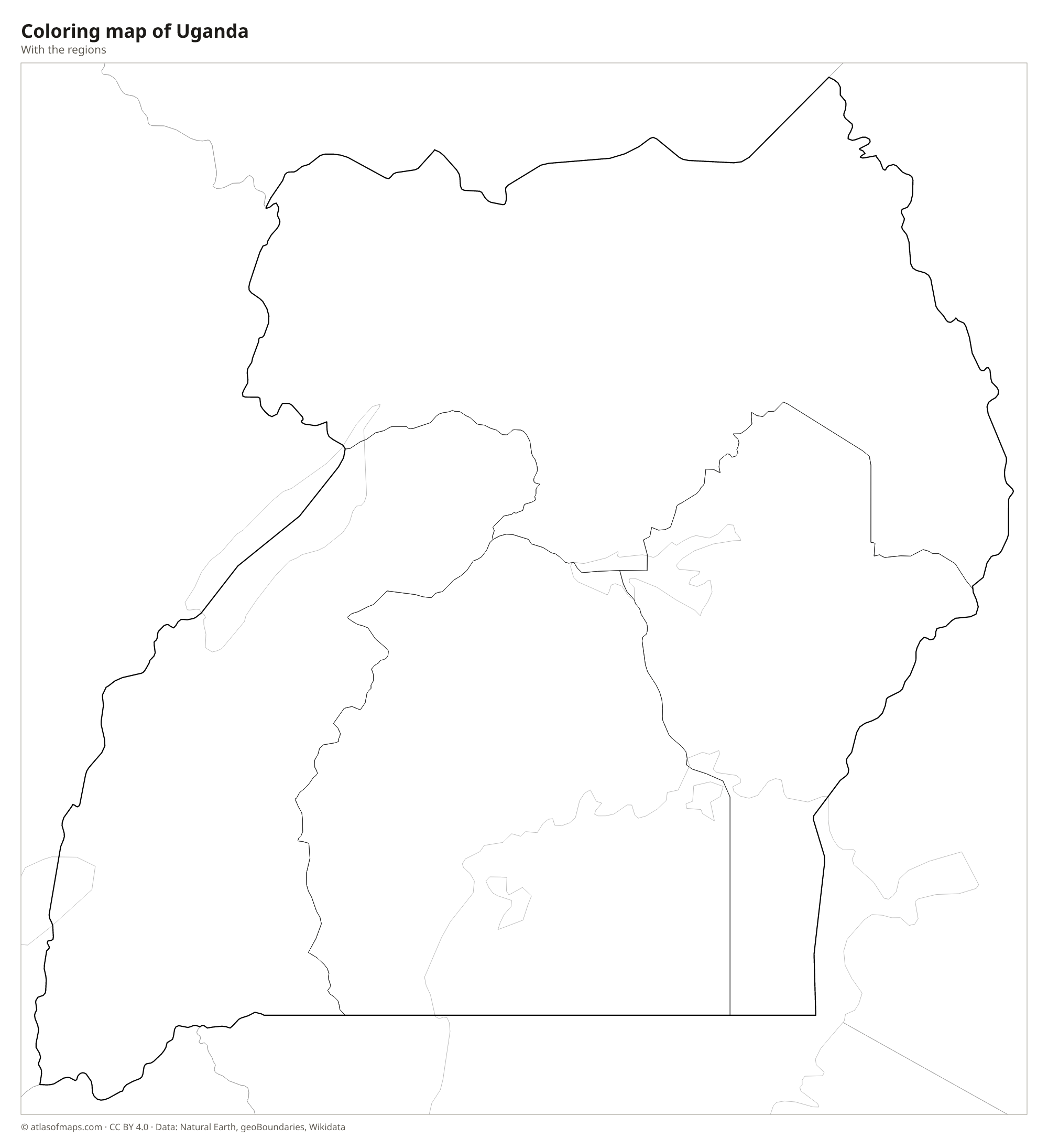 Coloring map of Uganda