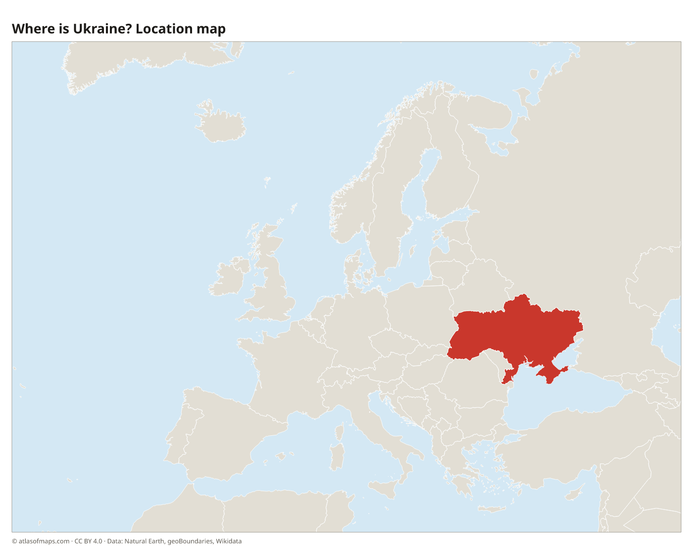 Where is Ukraine? Location map with Ukraine highlighted in red