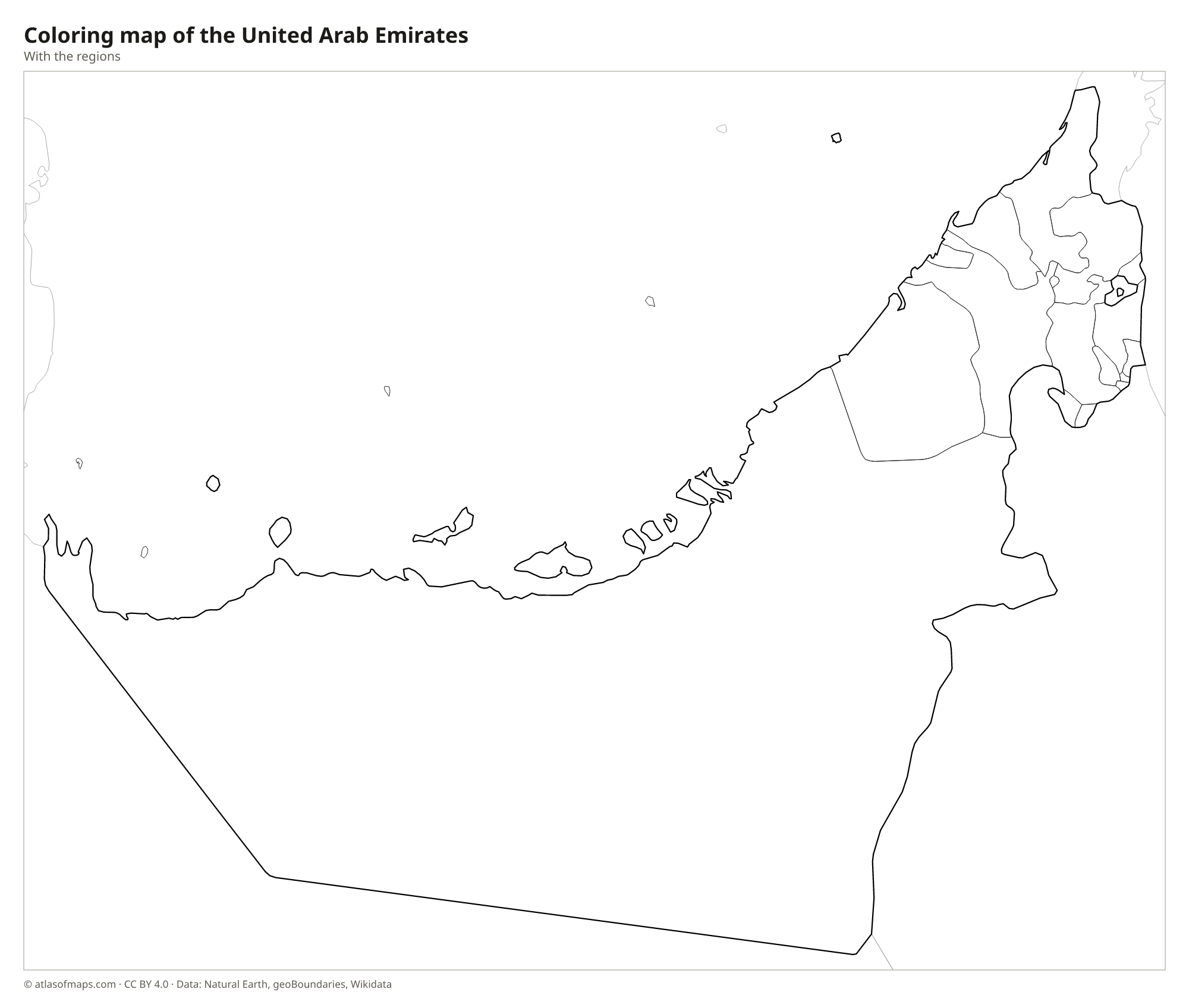 Coloring map of the United Arab Emirates