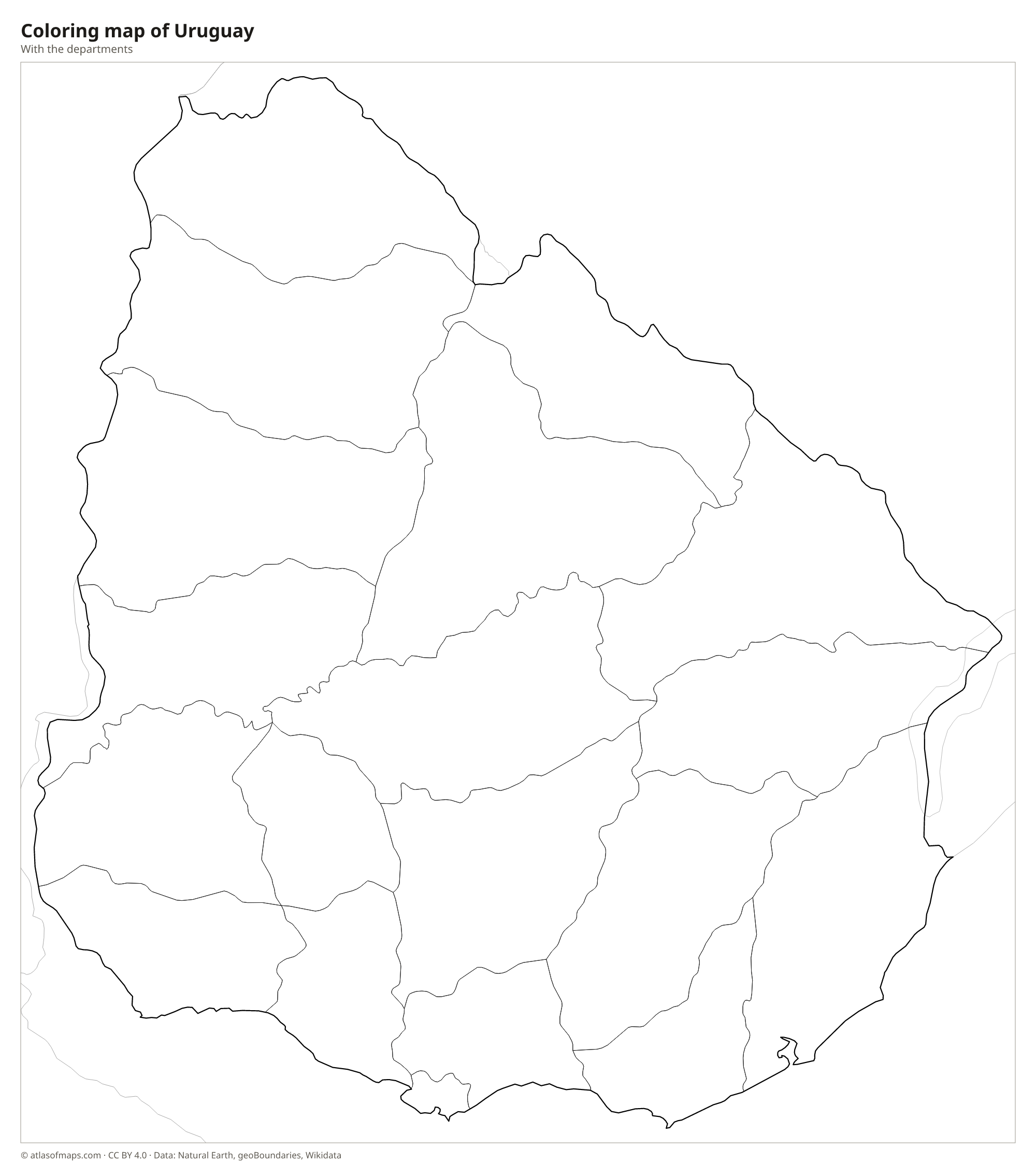 Coloring map of Uruguay