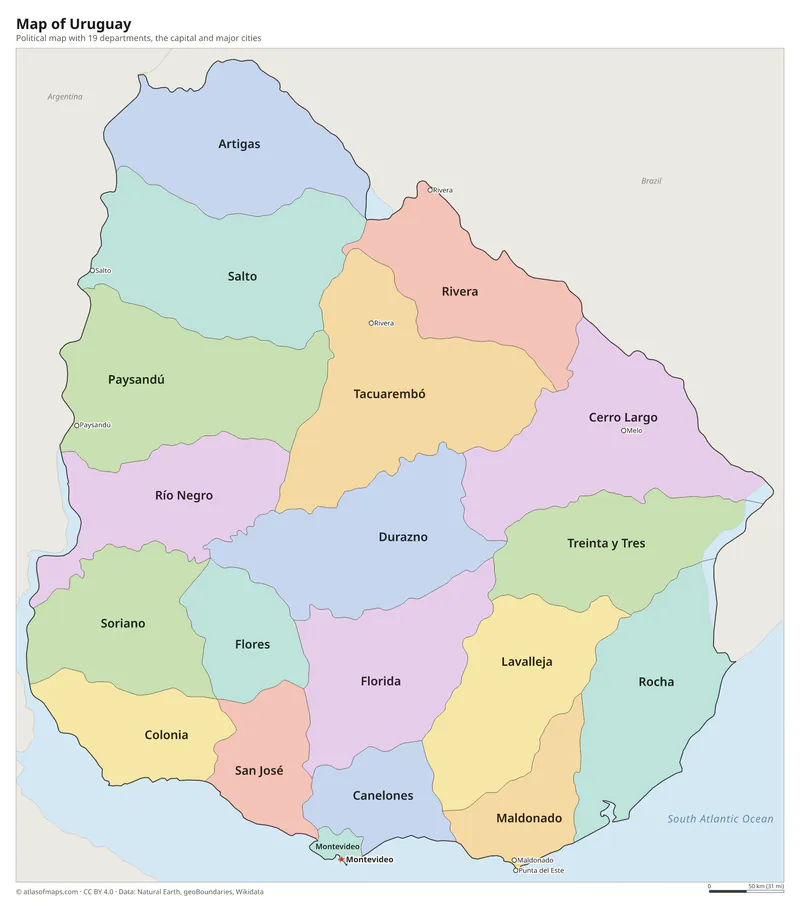 Map of Uruguay