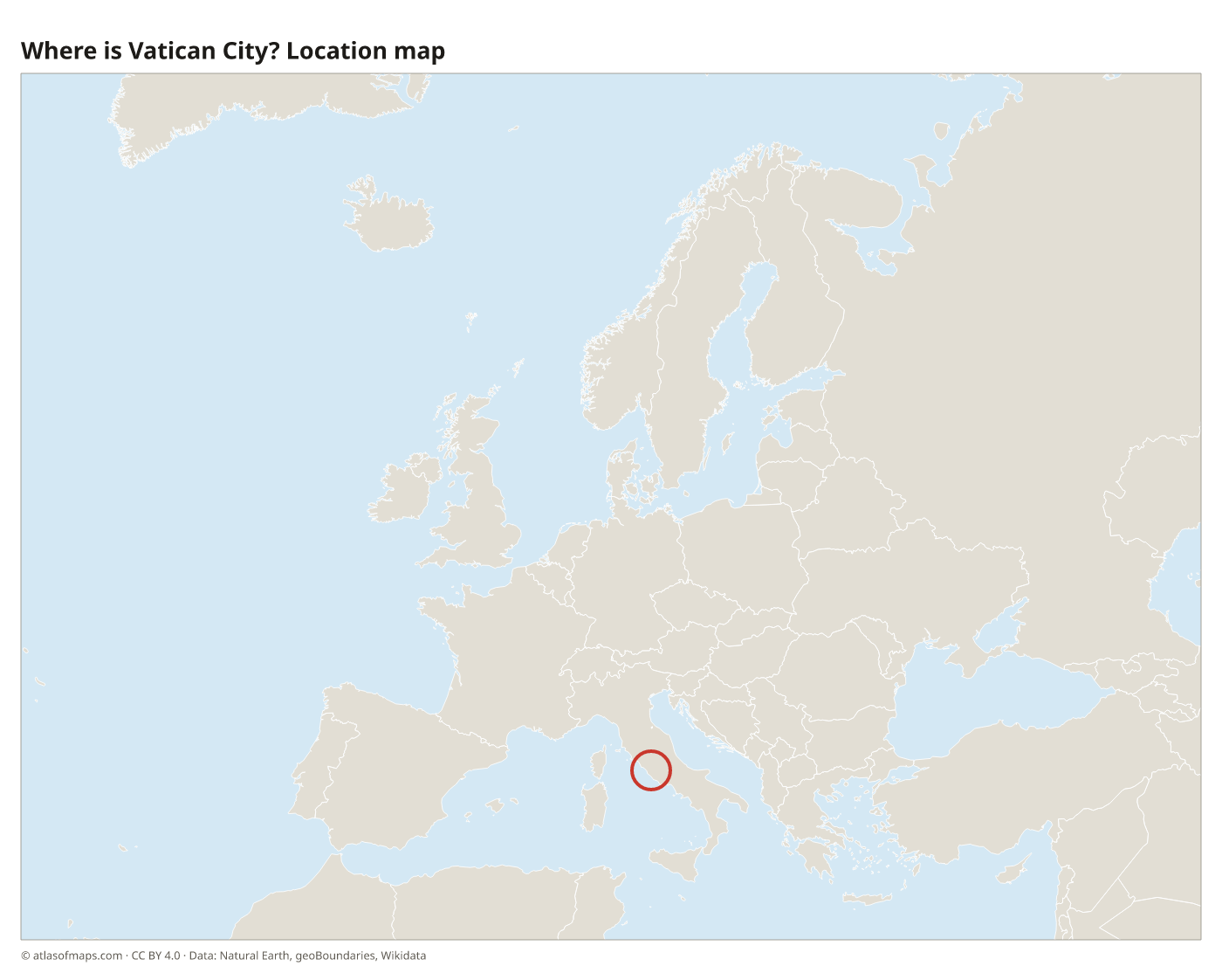 Where is Vatican City? Location map with Vatican City highlighted in red