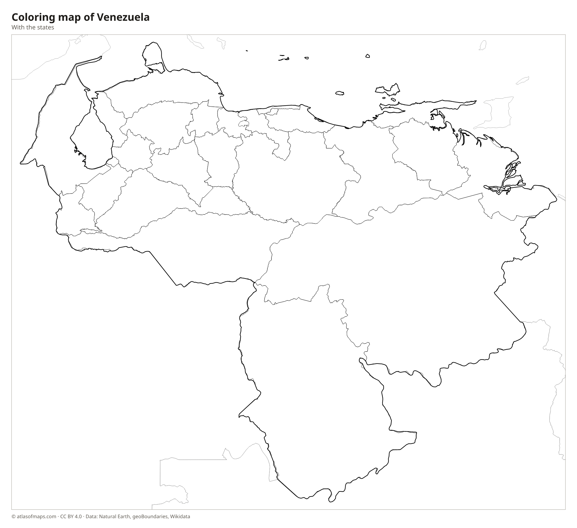 Coloring map of Venezuela