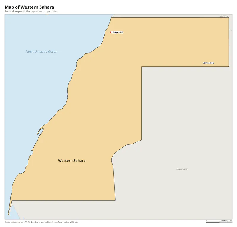 Map of Western Sahara
