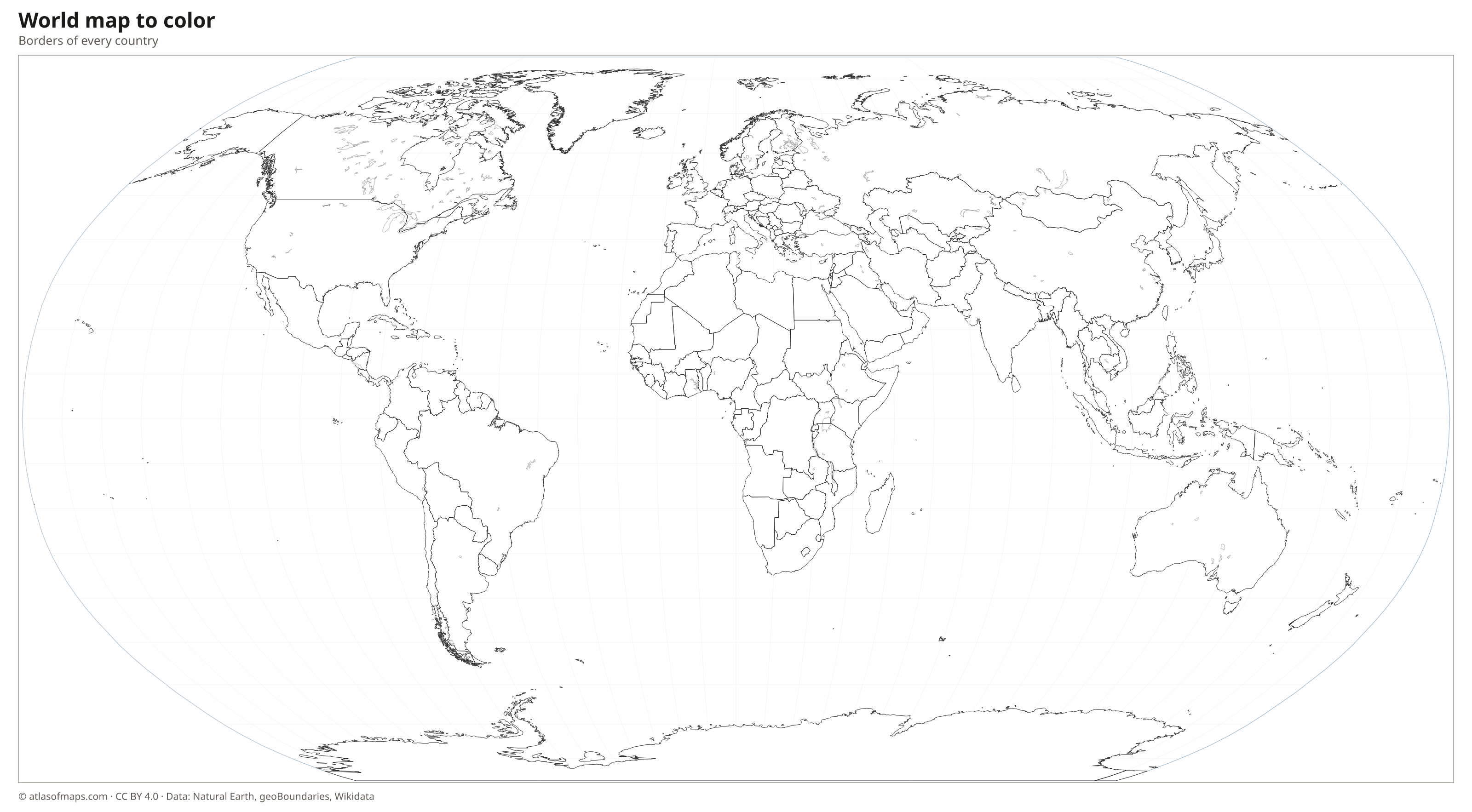 World map coloring page