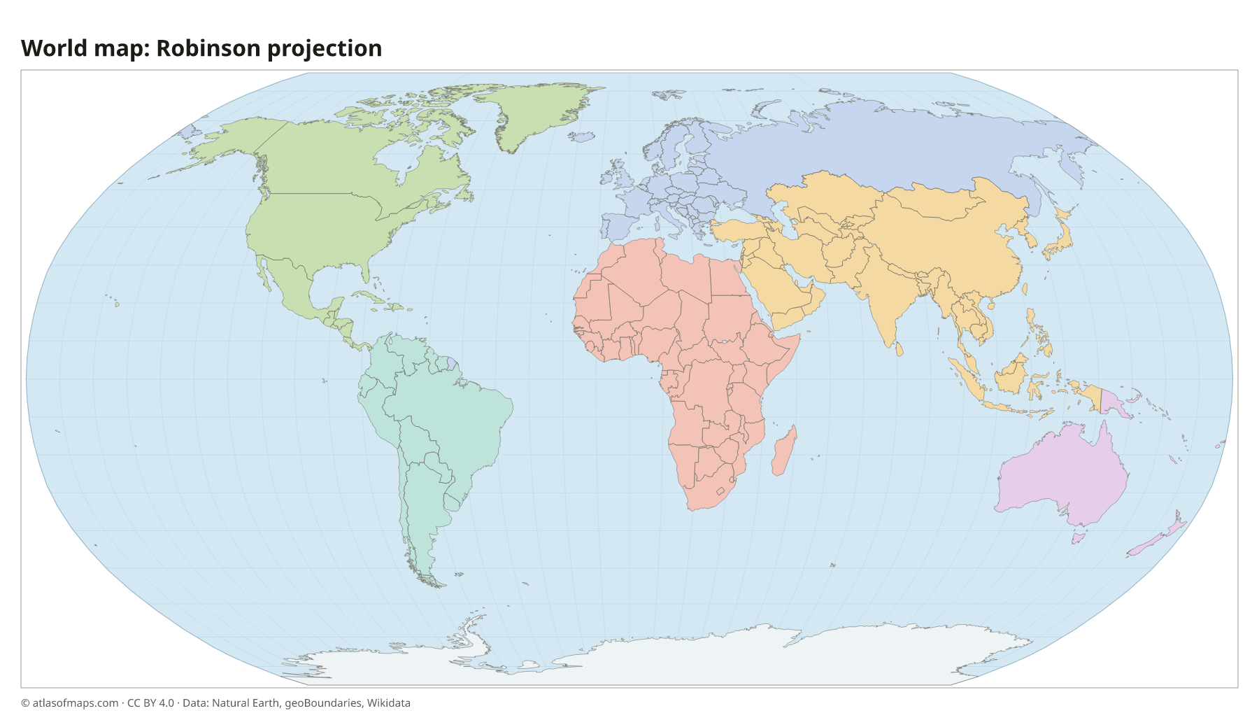 World map in the Robinson projection