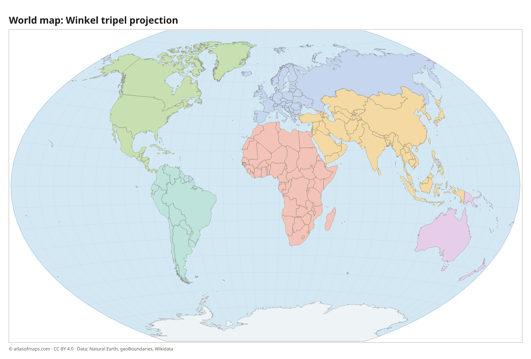 World map in the Winkel tripel projection