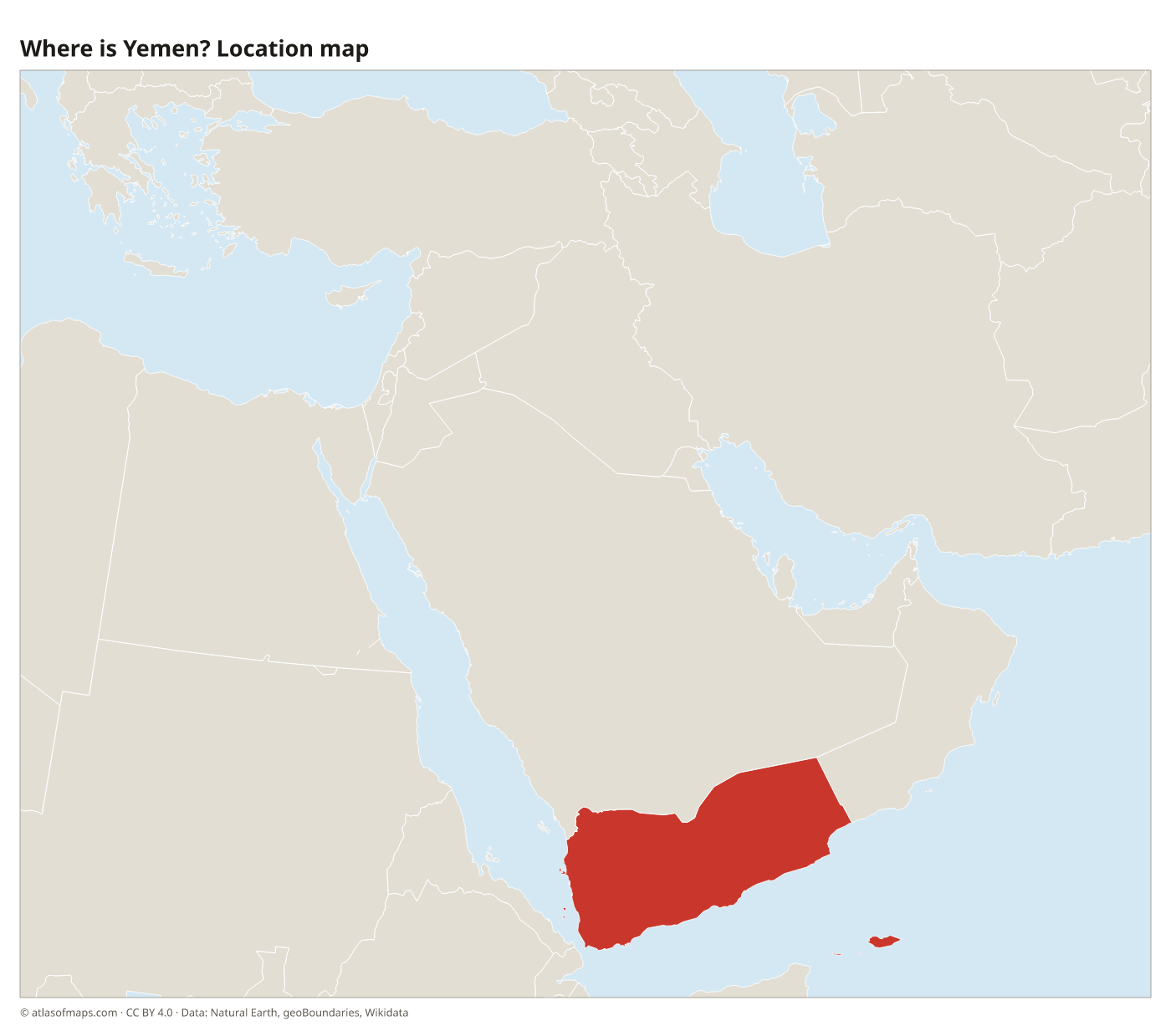 Where is Yemen? Location map with Yemen highlighted in red