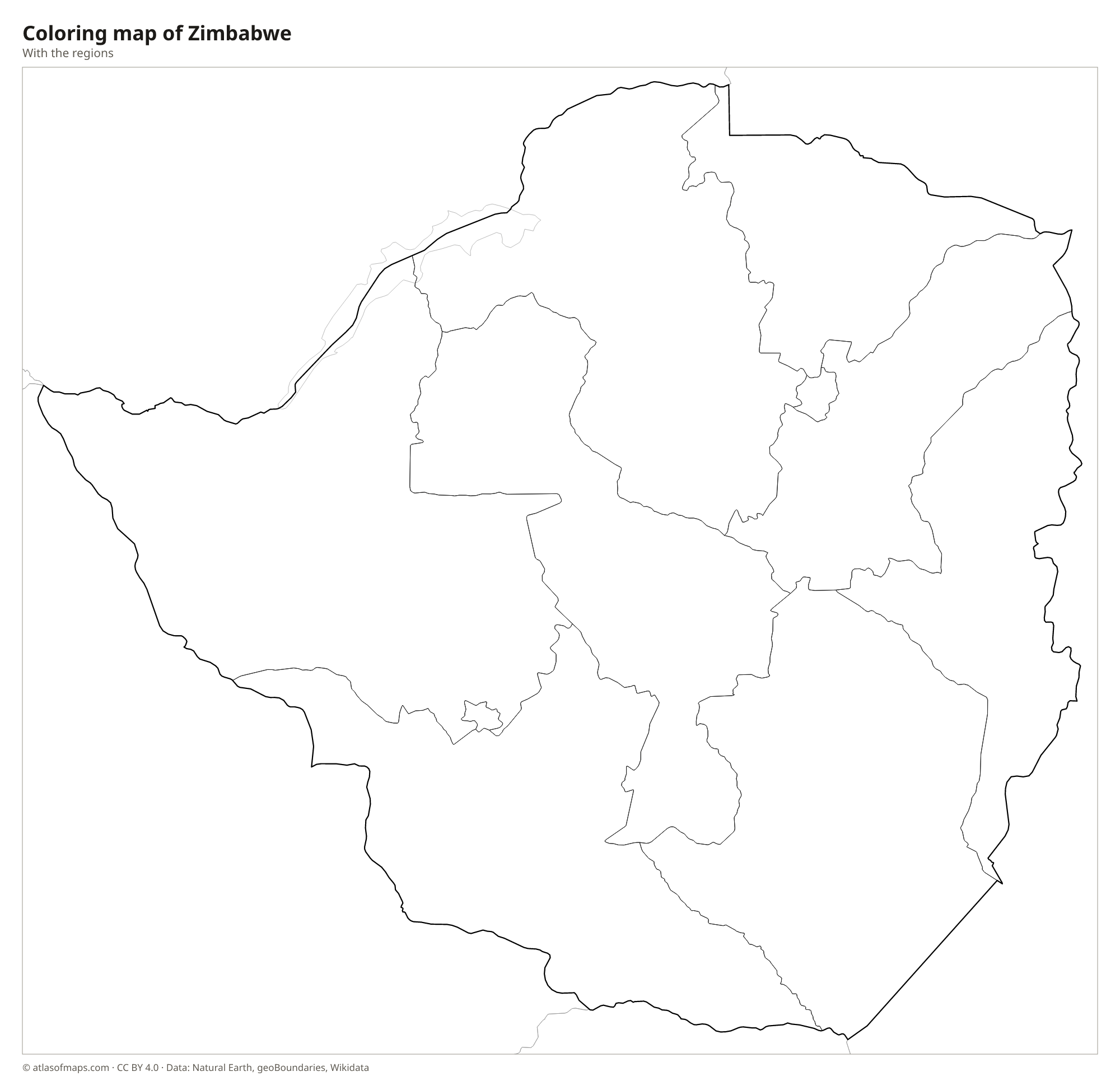 Coloring map of Zimbabwe